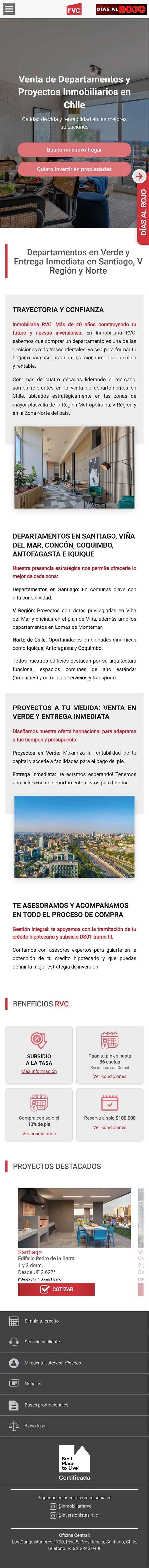 Nuevo diseño del home de RVC